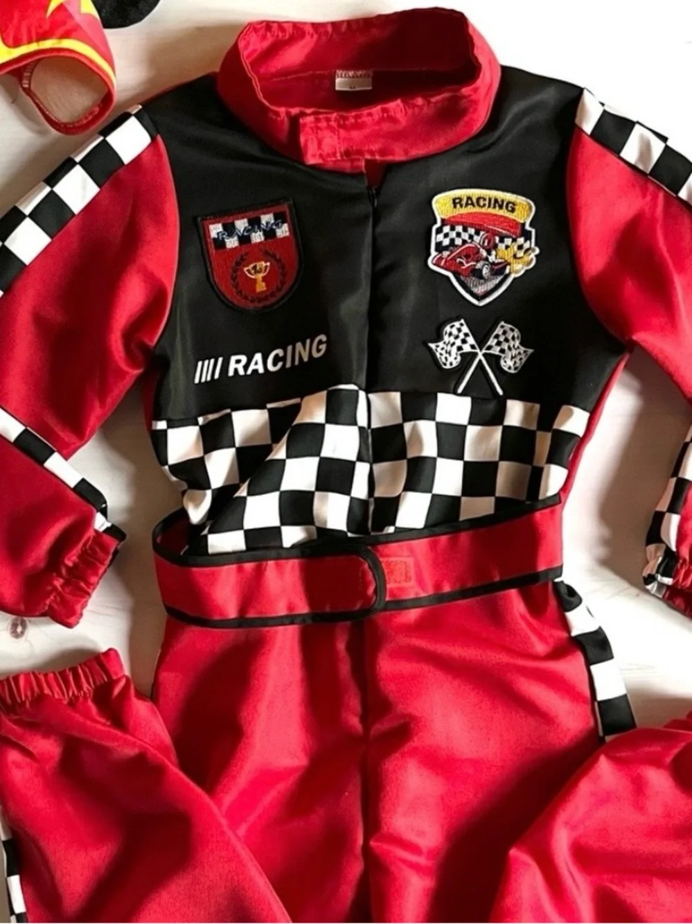Kids Red Racing Jumpsuit - Picture 1 of 9